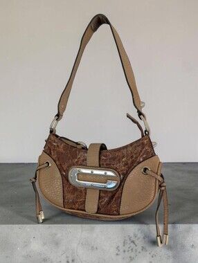 Vintage GUESS Y2K Shoulder Bag In Brown And Tan